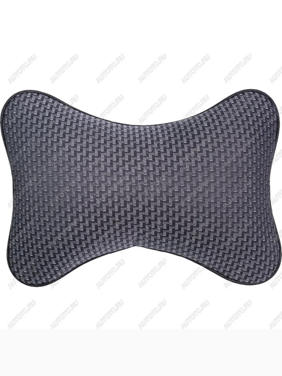 Подушка-косточка (жаккард) Lord Autofashion Mitsubishi Lancer 10 CY седан дорестайлинг (2007-2010) (черный, строчка Зигзаг серая)  с доставкой в г. Керчь