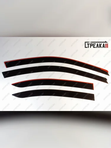 Дефлекторы окон 2D Стрелка11 (черные) Skoda Octavia А8 лифтбэк (2019-2022)