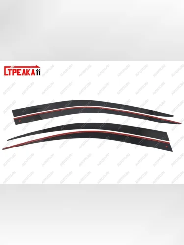 Дефлекторы окон 2D Стрелка11 (черные) Skoda Superb B8 (3V) лифтбэк дорестайлинг (2015-2019)