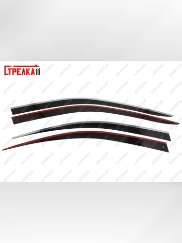 Дефлекторы окон 2D с хром накладками Стрелка11 (черные) Skoda Superb B8 (3V) лифтбэк дорестайлинг (2015-2019)