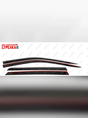 Дефлекторы окон 2D с хром накладками Стрелка11 (черные) Skoda Superb B8 (3V5) универсал дорестайлинг (2015-2019)