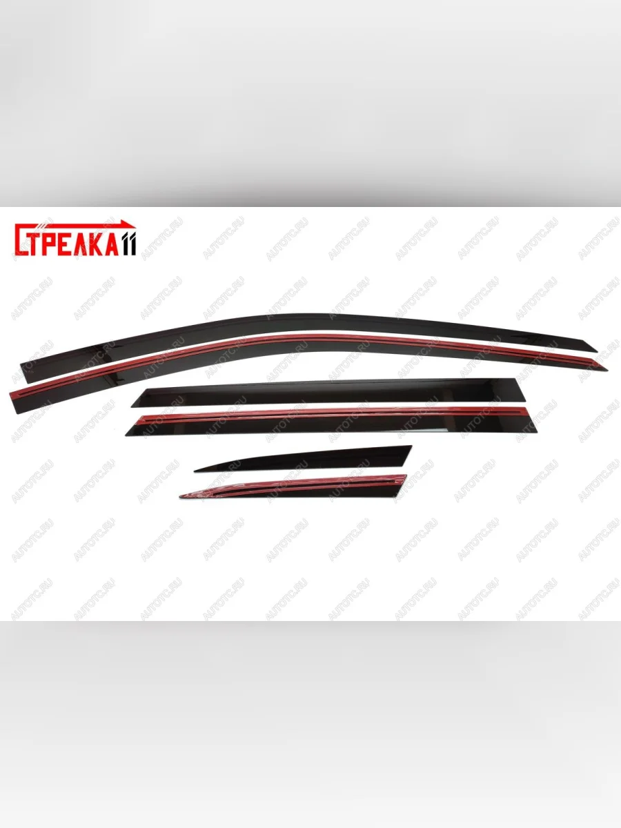 Дефлекторы окон 2D Стрелка11 Subaru Outback BS/B15 дорестайлинг универсал (2014-2018) (черные)  в Самаре Самарской области