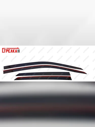 Дефлекторы окон 2D (ОАЭ) Стрелка11 (черные) Suzuki Baleno (2016-2025)