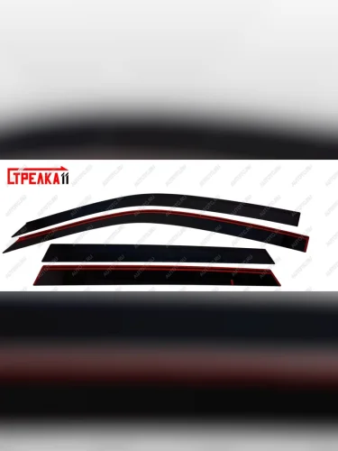 Дефлекторы окон 2D Стрелка11 (черные) Suzuki SX4 JAB, JYA хэтчбэк рестайлинг (2016-2021)