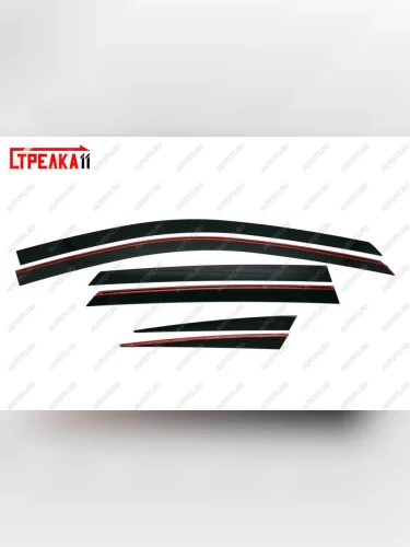 Дефлекторы окон 2D Стрелка11 (черные) Suzuki SX4 JAB, JYA хэтчбэк рестайлинг (2016-2021)