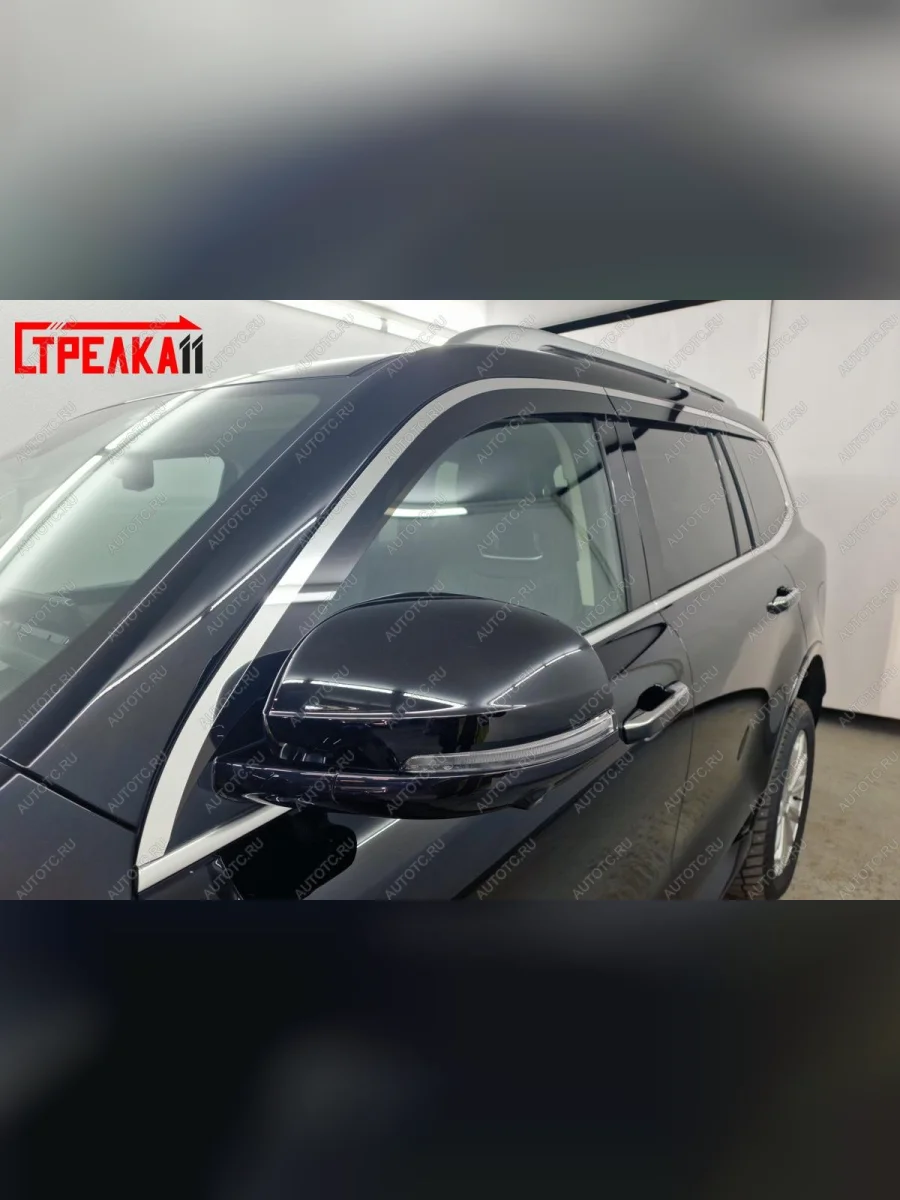 Дефлекторы окон 2D с хром накладками Стрелка11  Tank 500 (2021-2025) (черные)  в Воронеже Воронежской области