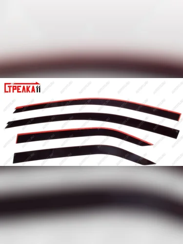 Дефлекторы окон 2D Стрелка11 (черные) Toyota Camry XV50 дорестайлинг (2011-2014)