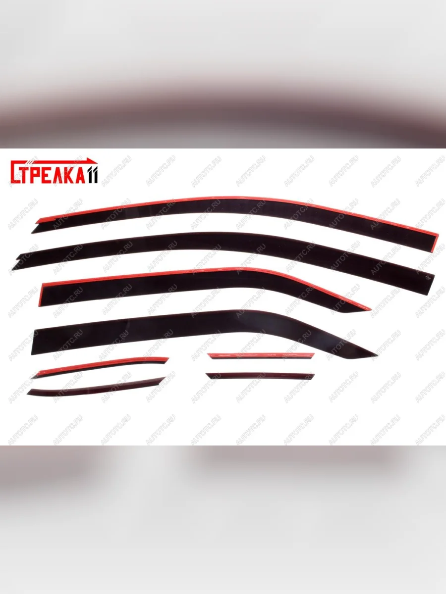 Дефлекторы окон 2D Стрелка11 Toyota Camry XV50 дорестайлинг (2011-2014) (черные)  в Керчи Республика Крым