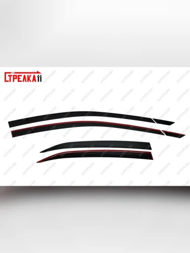 Дефлекторы окон 2D Стрелка11 (черные) Toyota Camry XV70 дорестайлинг (2017-2021)