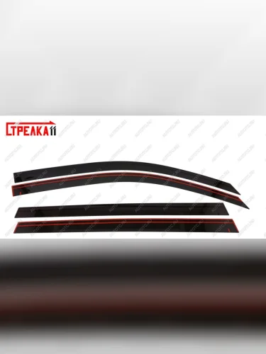 Дефлекторы окон 2D Стрелка11 (черные) Toyota Highlander XU40 рестайлинг (2010-2013)