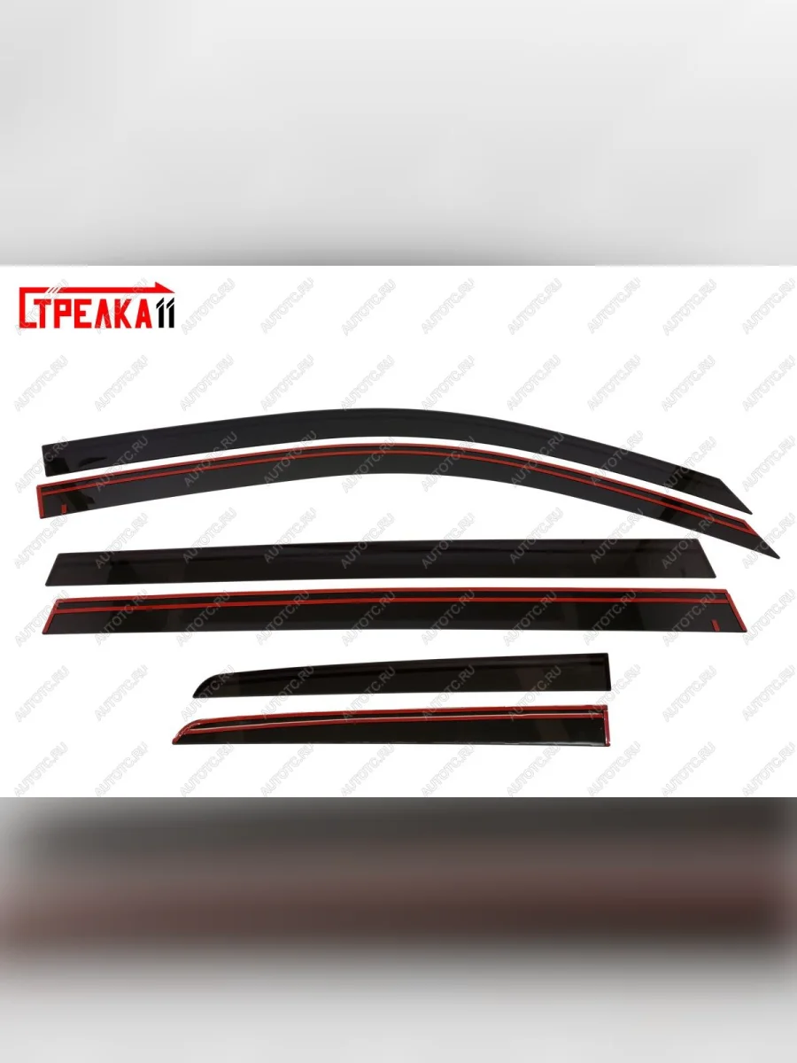 Дефлекторы окон 2D Стрелка11  Toyota Highlander (2010-2013) XU40 (черные)  в Самаре Самарской области