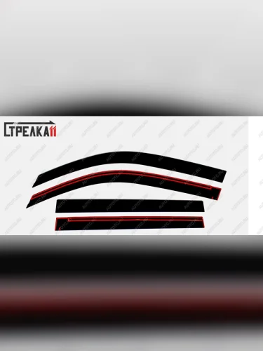 Дефлекторы окон 2D Стрелка11 (черные) Toyota Land Cruiser Prado J150 1-ый рестайлинг (2013-2017)