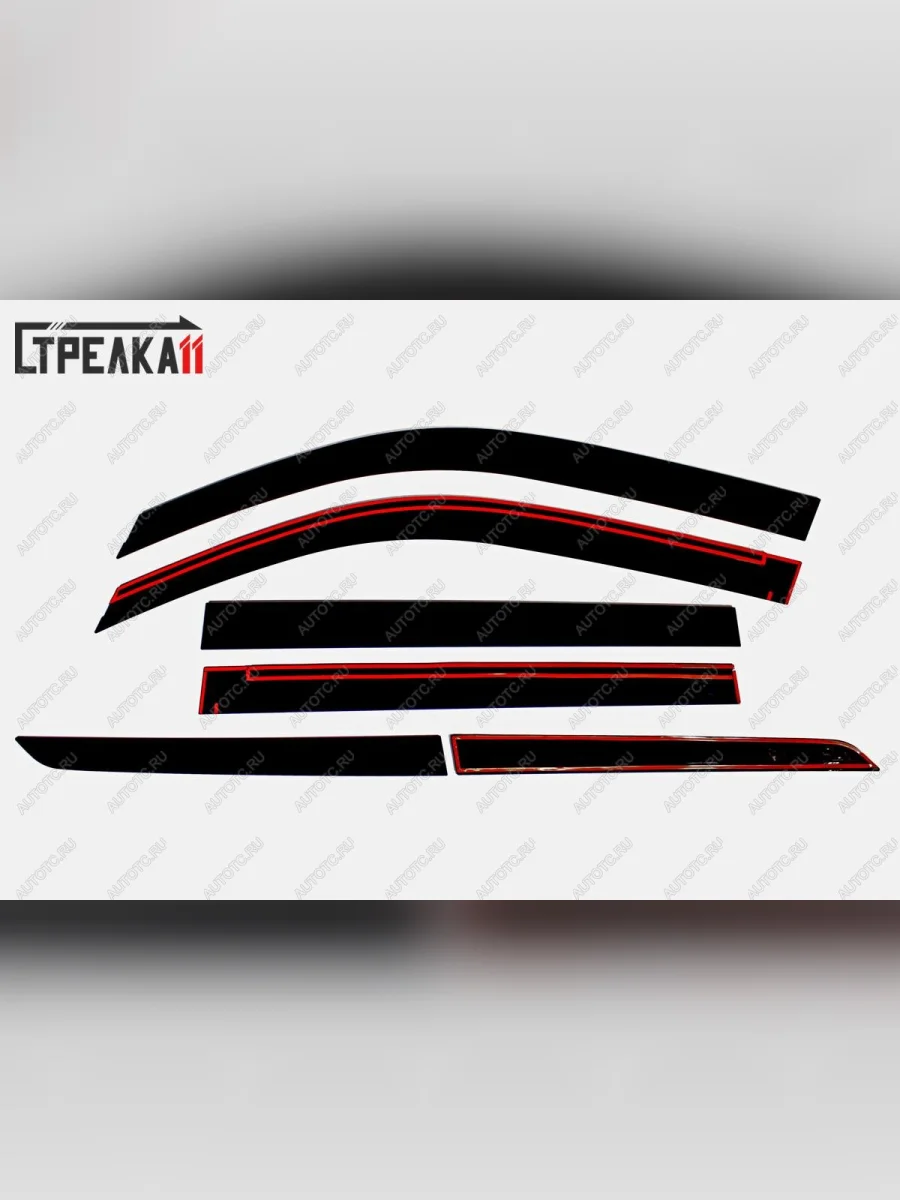 Дефлекторы окон 2D Стрелка11 Toyota Land Cruiser Prado J150 2-ой рестайлинг (2017-2020) (черные)  в Воронеже Воронежской области