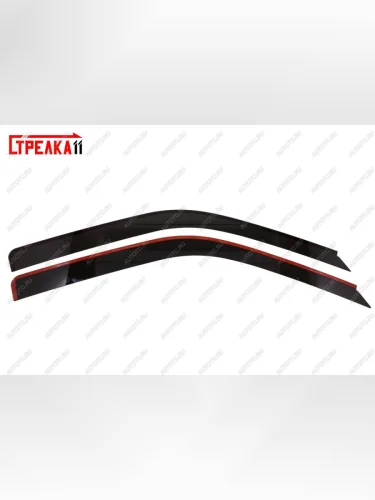 Дефлекторы окон 2D Стрелка11 (черные) Volkswagen Transporter T5 дорестайлинг (2003-2009)