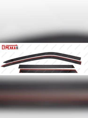Дефлекторы окон 2D Стрелка11 (черные) Москвич 3 DA21 (2022-2025)