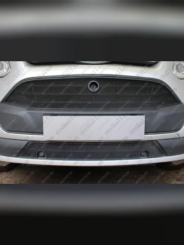 Защита радиатор (верх 17 см) Стрелка11 Стандарт (хром) Ford Tourneo Custom дорестайлинг (2012-2018)