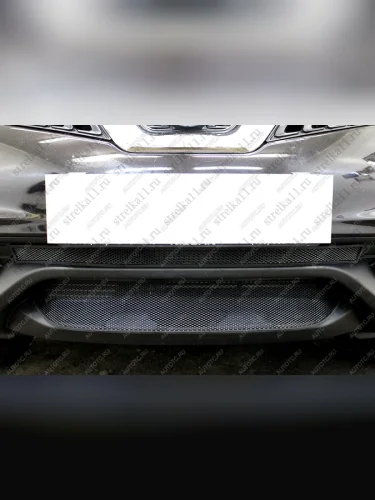 Защита радиатора (середина) Стрелка11 Стандарт (черная) Nissan Juke  1 YF15 (2014-2020) рестайлинг