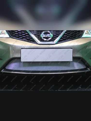 Защита радиатора Стрелка11 Стандарт (хром) Nissan Tiida 2 C12 хэтчбек (2011-2019)