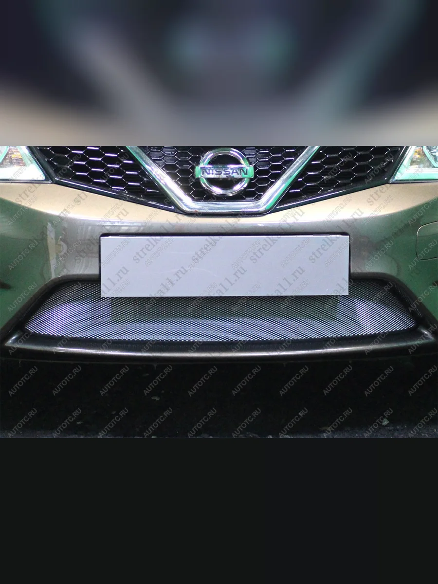 Защита радиатора Стрелка11 Стандарт Nissan Tiida 2 C12 хэтчбек (2011-2019) (хром)  в Самаре Самарской области