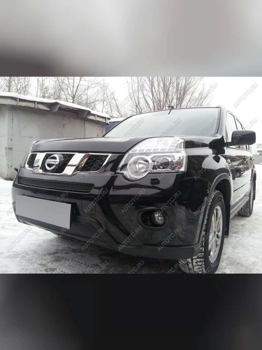 Защита радиатора (середина) Стрелка11 PREMIUM Nissan X-trail 2 T31 рестайлинг (2010-2015) (черная)  в Керчи Республика Крым