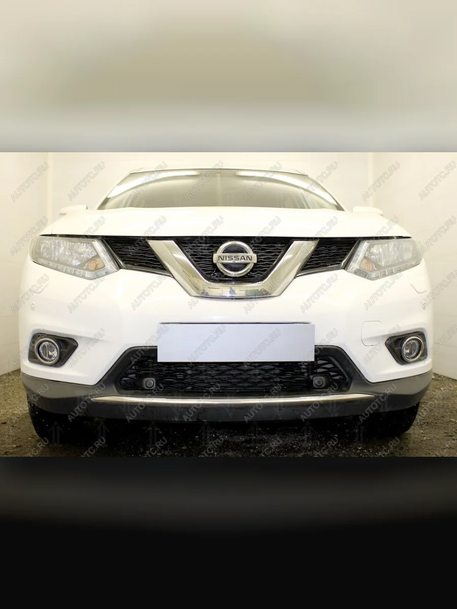 Защита радиатора (середина) Стрелка11 PREMIUM Nissan X-trail 3 T32 дорестайлинг (2013-2018) (черная)  в Воронеже Воронежской области