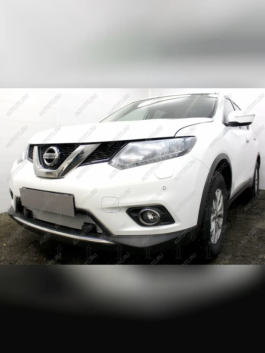 Защита радиатора (с парктроником) Стрелка11 PREMIUM  Nissan X-trail (2013-2018) 3 T32 (хром)  в Воронеже Воронежской области
