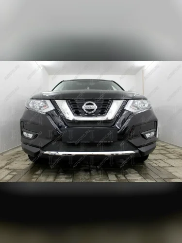 Защита радиатора (низ) Стрелка11 Стандарт (черная) Nissan X-trail 3 T32 рестайлинг (2017-2022)