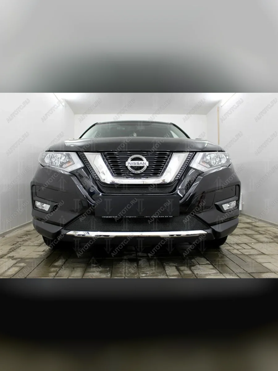 Защита радиатора (середина) Стрелка11 Стандарт  Nissan X-trail (2017-2022) 3 T32 (черная)  в Перми Пермском крае