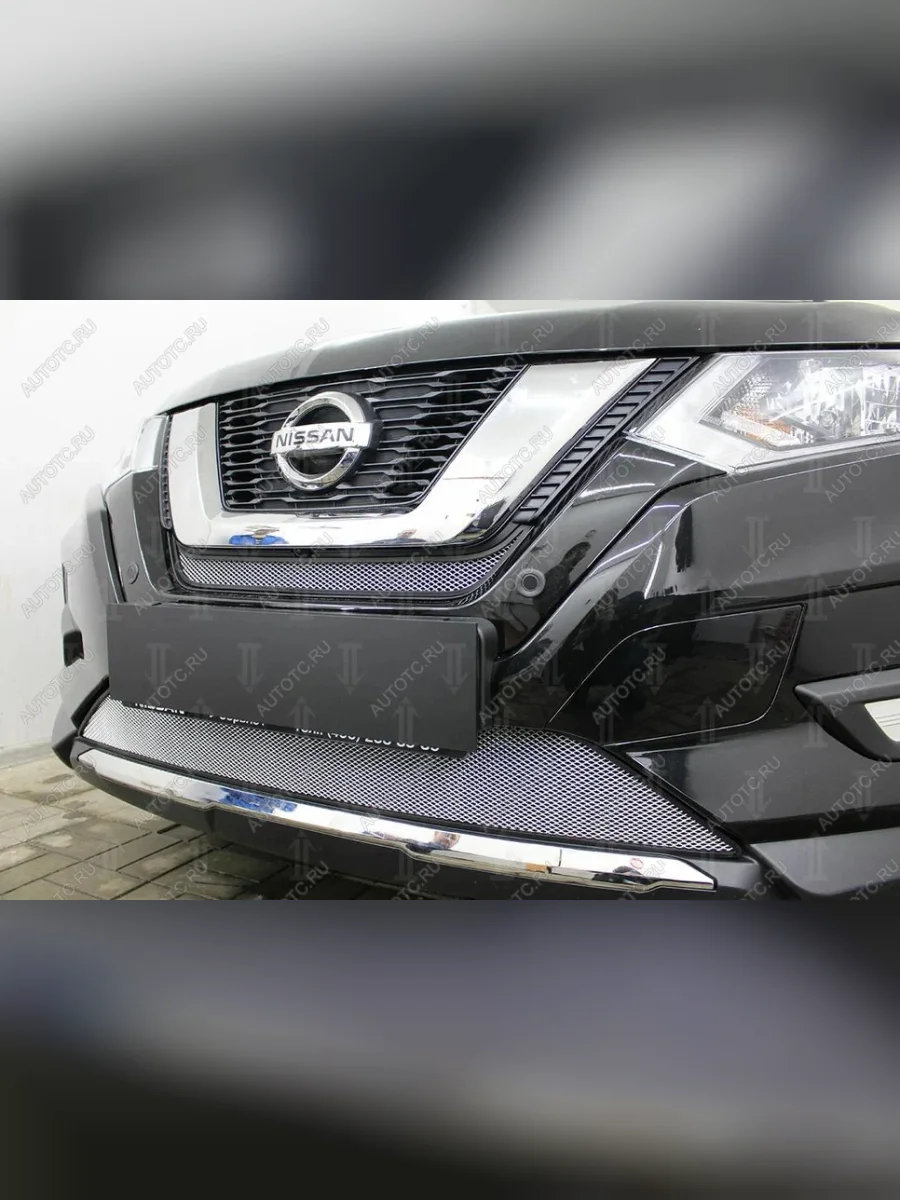 Защита радиатора (низ) Стрелка11 Стандарт Nissan X-trail 3 T32 рестайлинг (2017-2022) (хром)  в Перми Пермском крае