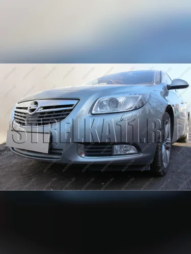 Защита радиатора Стрелка11 Стандарт (черная) Opel Insignia A дорестайлинг седан (2008-2013)