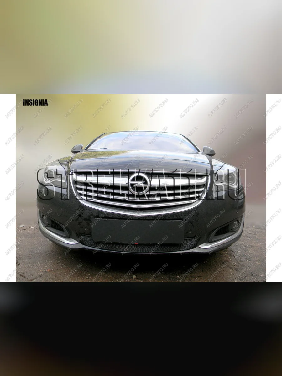 Защита радиатора Стрелка11 Стандарт Opel Insignia A универсал рестайлинг (2013-2017) (черная)  в Перми Пермском крае