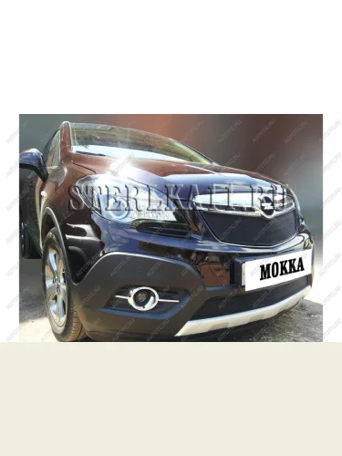 Защита радиатора (низ) Стрелка11 Стандарт (черная) Opel Mokka  дорестайлинг (2012-2016)