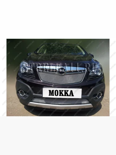 Защита радиатора (низ) Стрелка11 Стандарт (хром) Opel Mokka  дорестайлинг (2012-2016)