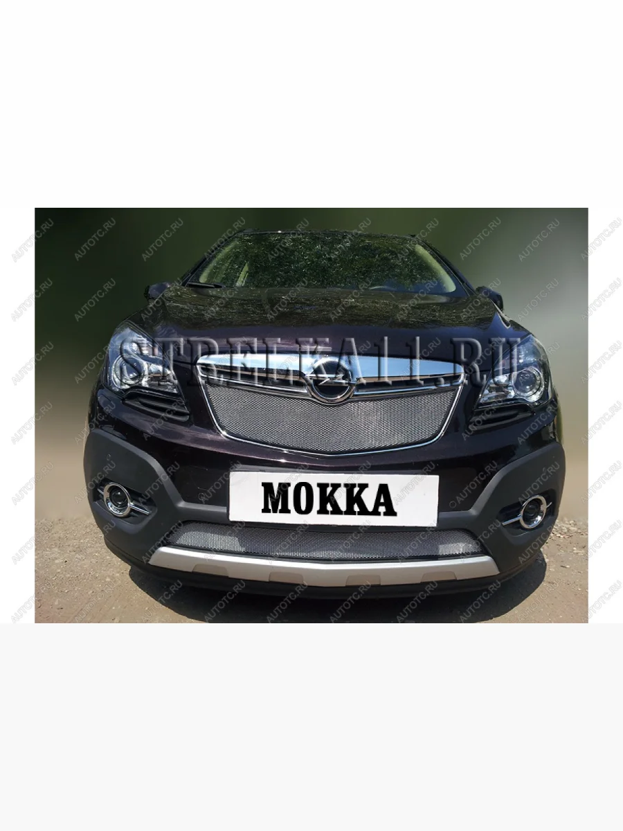 Защита радиатора (низ) Стрелка11 Стандарт Opel Mokka  дорестайлинг (2012-2016) (хром)  в Керчи Республика Крым
