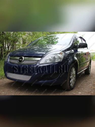 Защита радиатора (низ) Стрелка11 Стандарт (черная) Opel Zafira В рестайлинг (2007-2015)