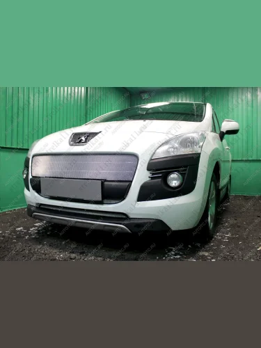 Защита радиатора (верх) Стрелка11 Стандарт (хром) Peugeot 3008 дорестайлинг (2009-2013)