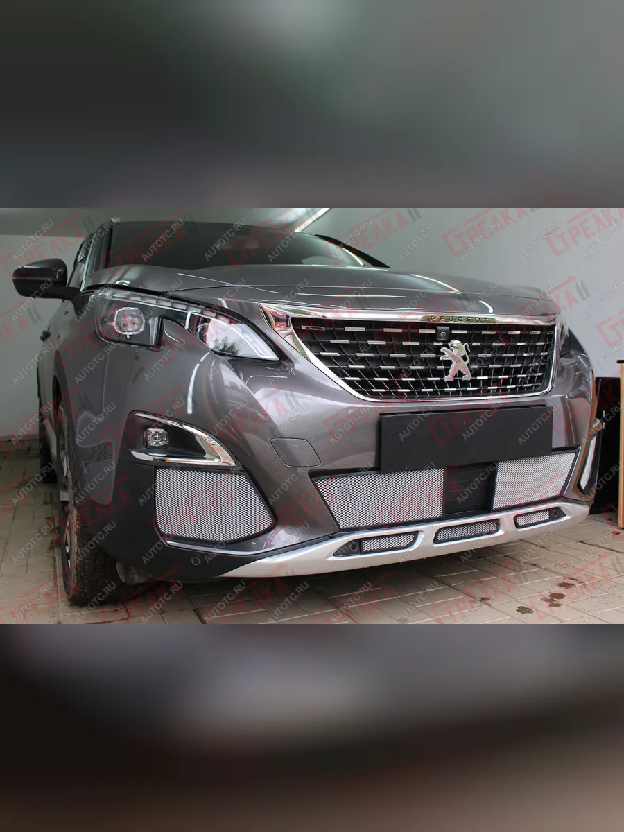 Защита радиатора (боковые) Стрелка11 Стандарт Peugeot 3008 2 C1A,C2A доресайлинг (2016-2020) (хром)  в Самаре Самарской области