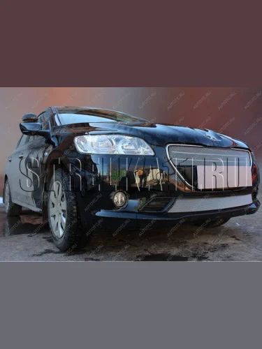 Защита радиатора (низ) Стрелка11 Стандарт (хром) Peugeot 301 (2012-2017)