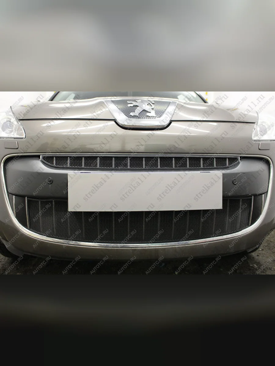 Защита радиатора (верх) Стрелка11 Стандарт Peugeot 4007 (2007-2012) (черная)  в Керчи Республика Крым