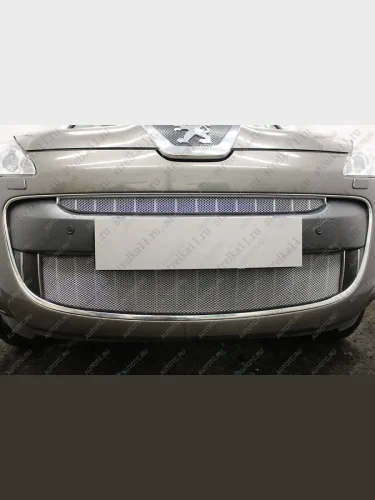 Защита радиатора (низ) Стрелка11 Стандарт (хром) Peugeot 4007 (2007-2012)