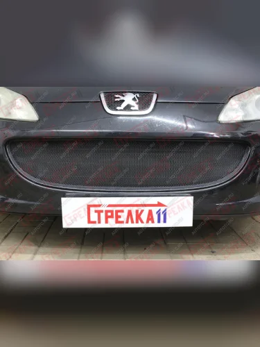 Защита радиатора (низ) Стрелка11 Стандарт (черная) Peugeot 407 универсал (2004-2011)