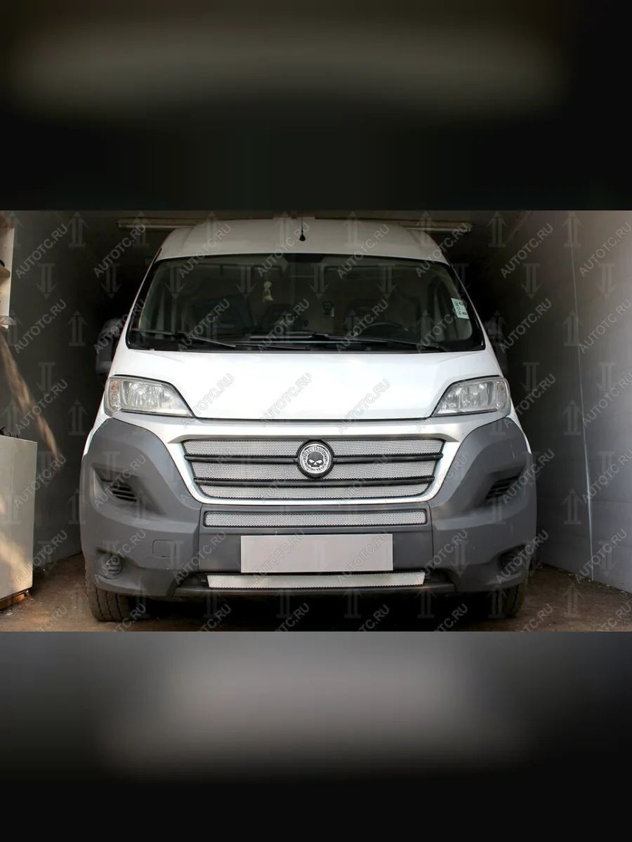 Защита радиатора (2 части) Стрелка11 Стандарт Fiat Ducato 290 (2014-2025) (хром)  в Самаре Самарской области