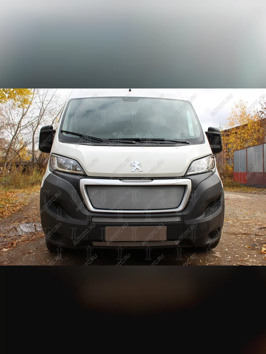 Защита радиатора (верх) Стрелка11 Стандарт Peugeot Boxer 290 (2014-2025) (хром)  в Самаре Самарской области
