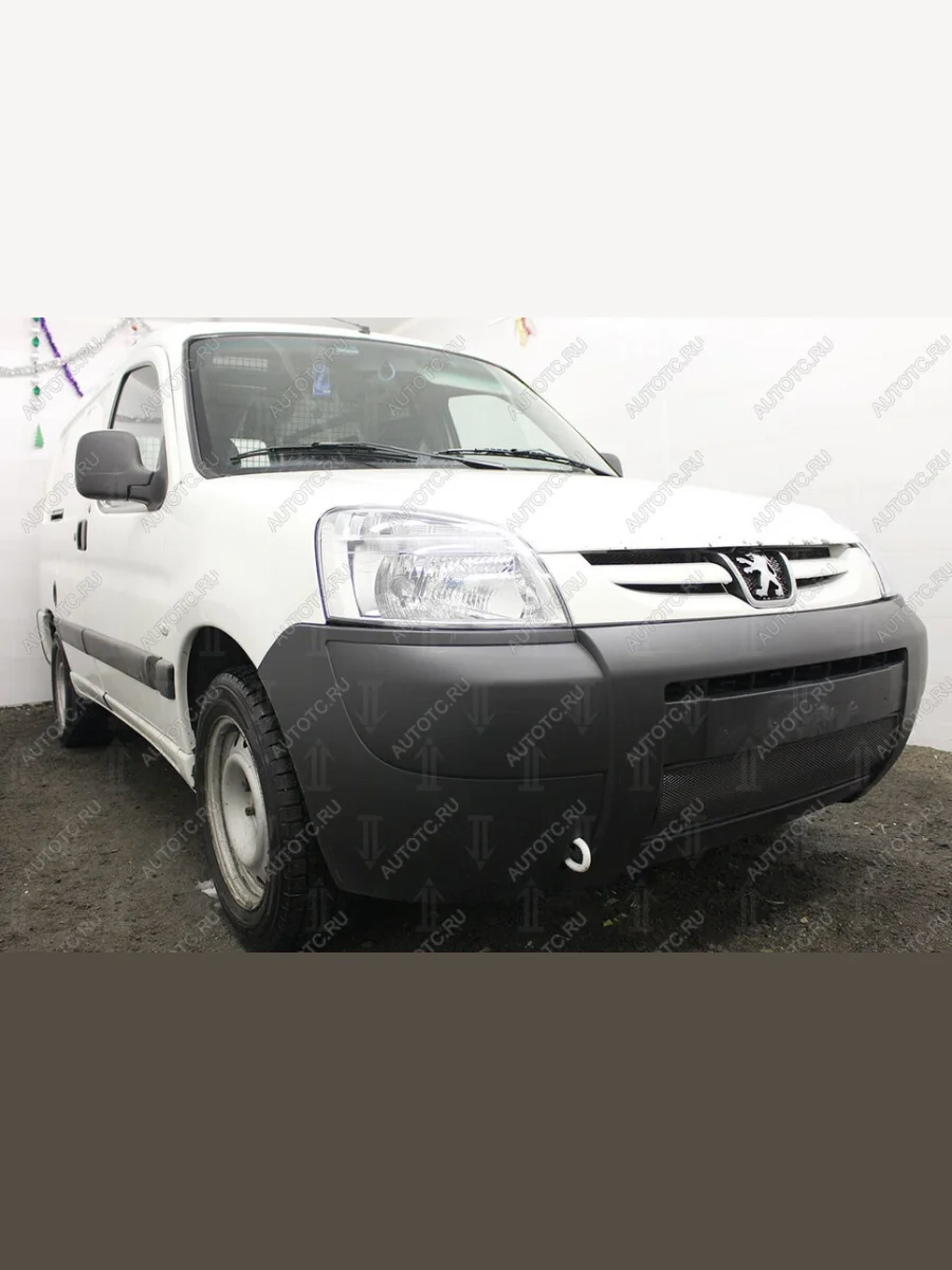 Защита радиатора (низ) Стрелка11 Стандарт Peugeot Partner M49/M59 рестайлинг (2002-2008) (черная)  в Воронеже Воронежской области