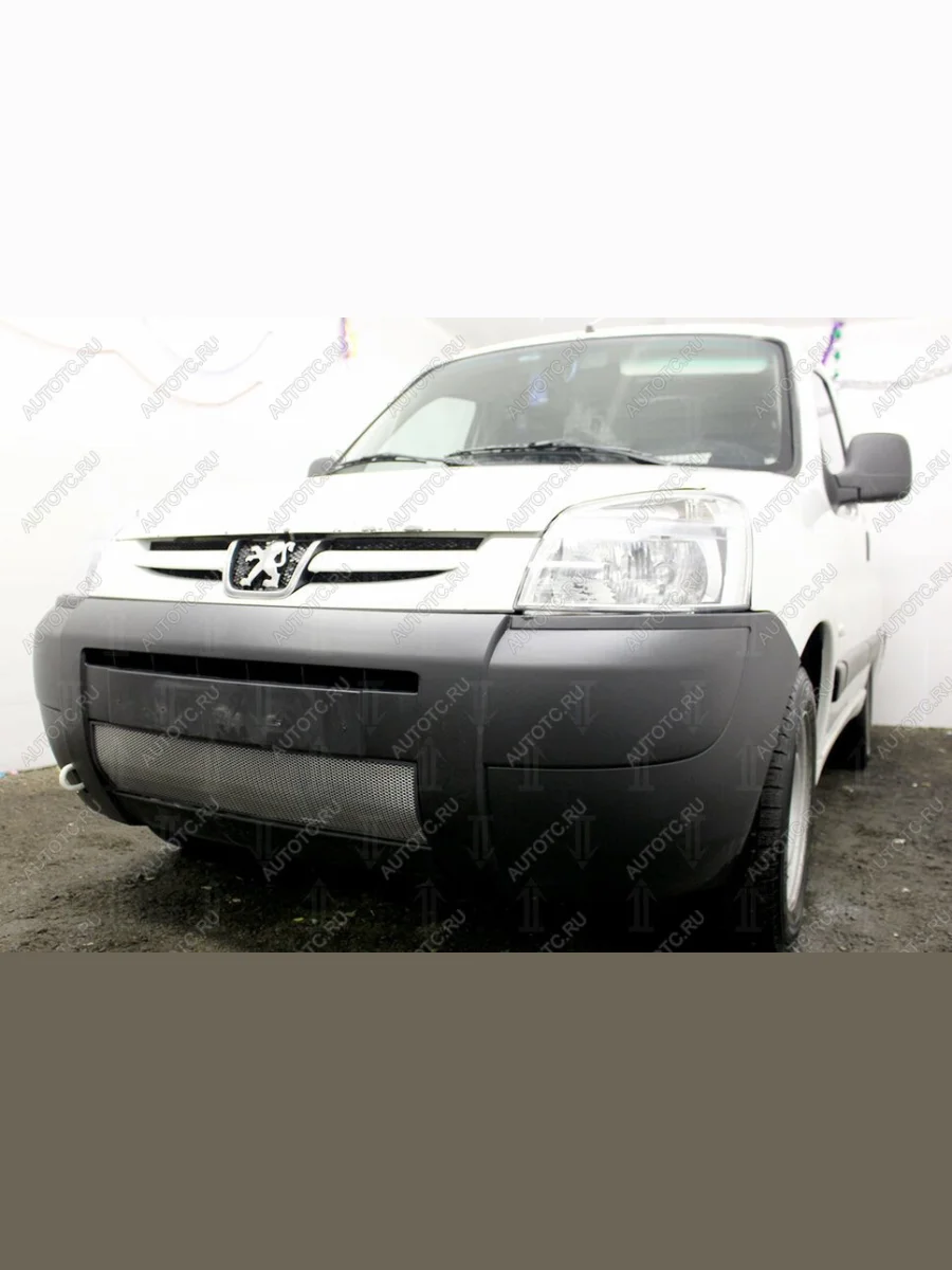 Защита радиатора (низ) Стрелка11 Стандарт Peugeot Partner M49/M59 рестайлинг (2002-2008) (хром)  в Воронеже Воронежской области