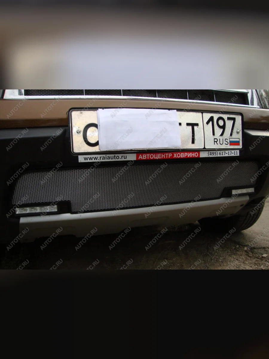 Защита радиатора ( с вырезом под ДХО) Стрелка11 Стандарт Renault Duster HS дорестайлинг (2010-2015) (черная)  в Керчи Республика Крым