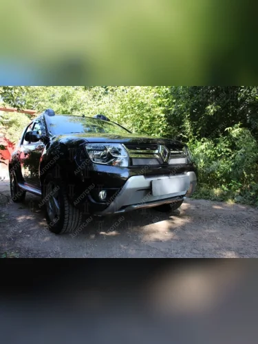 Защита радиатора (низ) Стрелка11 Стандарт (хром) Renault Duster HS рестайлинг (2015-2021)