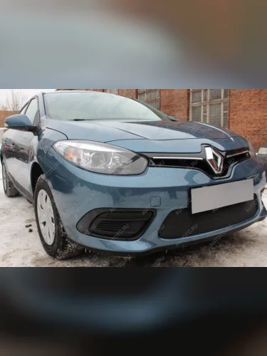 Защита радиатора (низ) Стрелка11 Стандарт (черная) Renault Fluence рестайлинг (2012-2016)