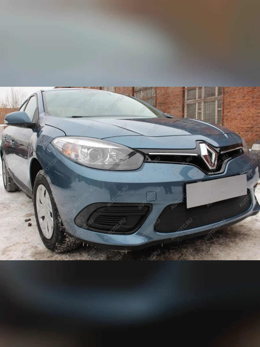 Защита радиатора (низ) Стрелка11 Стандарт Renault Fluence рестайлинг (2012-2016) (черная)  в Керчи Республика Крым