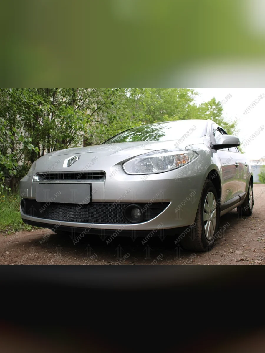 Защита радиатора (верх) Стрелка11 Стандарт Renault Fluence дорестайлинг (2010-2012) (черная)  в Перми Пермском крае